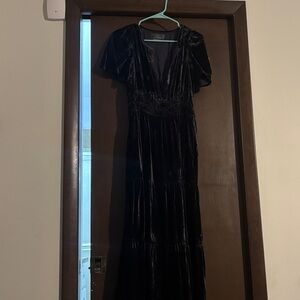 Anthropologie Gunmetal grey Somerset dress (Velvet)